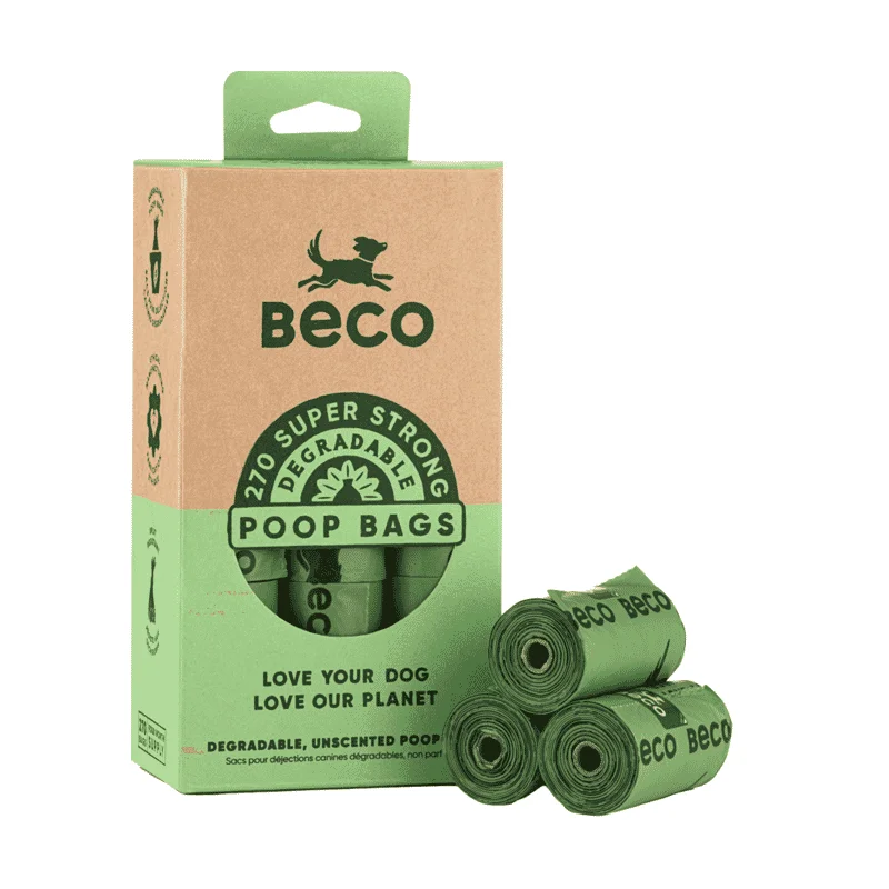 Beco Degradable Poop Bags, Standard 270 Bags, Rolls(18*60), Unscented