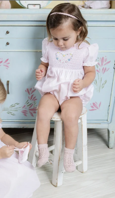 Feltman Bros Girls Smocked Heart Romper