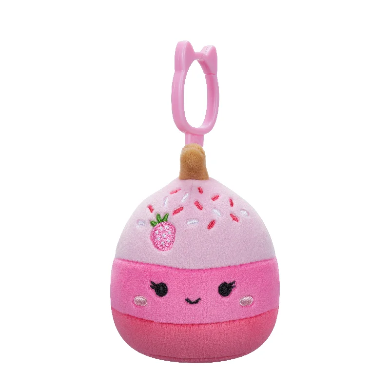 Squishmallow Pama the Pink Strawberry Cake Pop 3.5" Clip Stuffed Plush by Jazwares