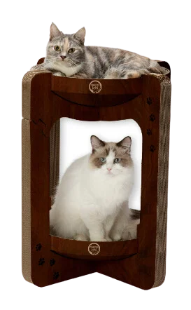 Necoichi Cozy Cat Scratcher Tower - Dark Cherry