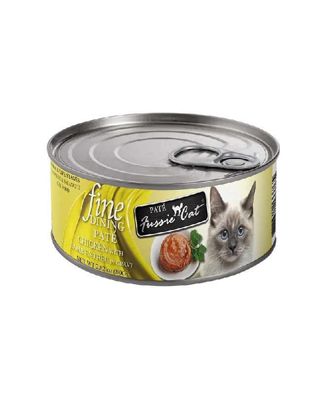 Fussie Cat Fine Dining Pate Chicken with Lamb Wet Cat Food 2.8oz