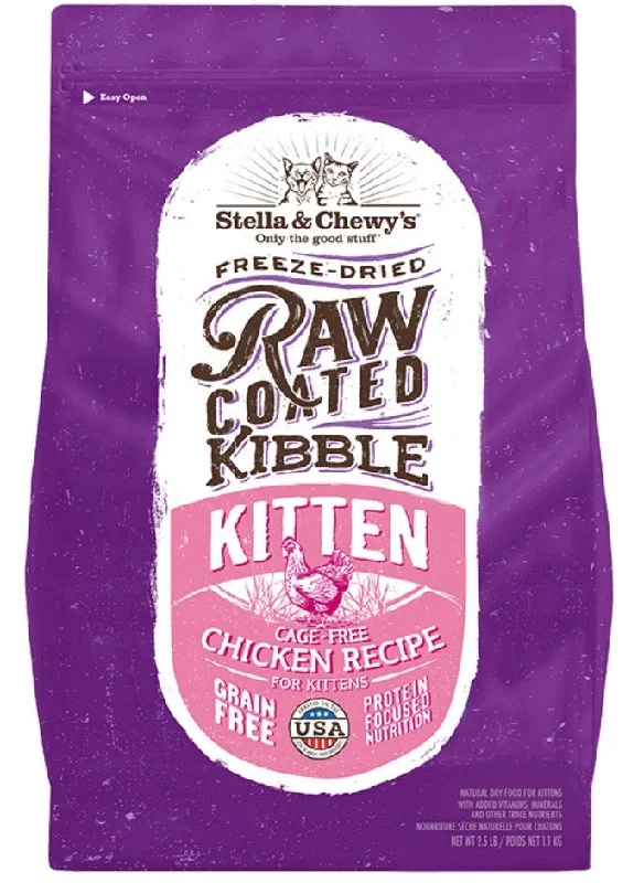 Stella & Chewy's Dry Cat Food Raw Coated Kitten Cage-Free Chicken Recipe