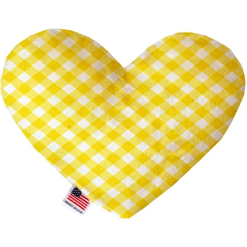 Heart Dog Toy Yellow Plaid