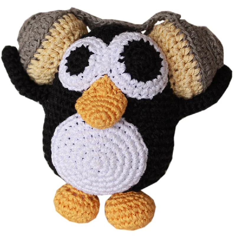 Hipster Penguin Organic Cotton Dog Toy