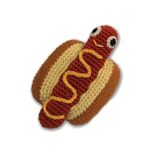 Hot Dog Organic Cotton Dog Toy