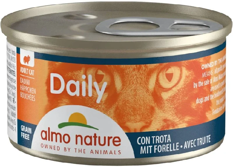 ALMO NATURE DAILY Chunks Conservă pentru pisici, cu păstrăv 85g