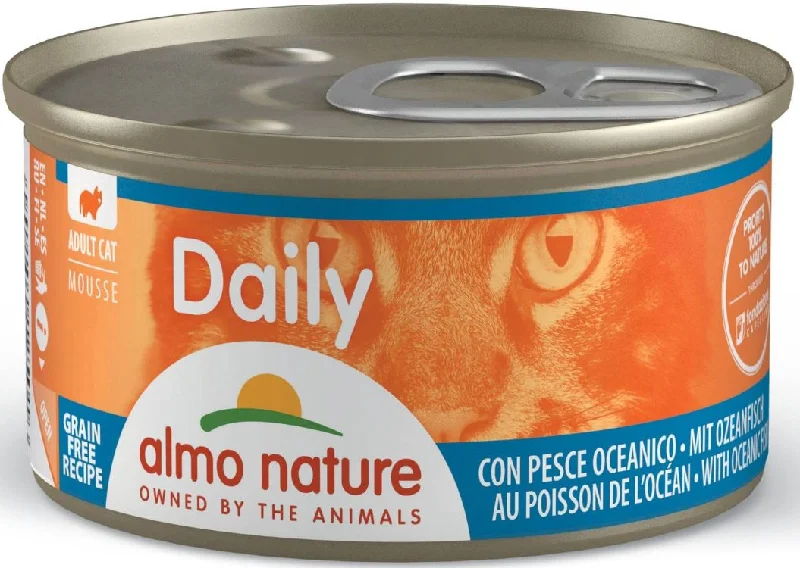 ALMO NATURE DAILY Mousse Conservă pentru pisici, cu peşte oceanic 85g