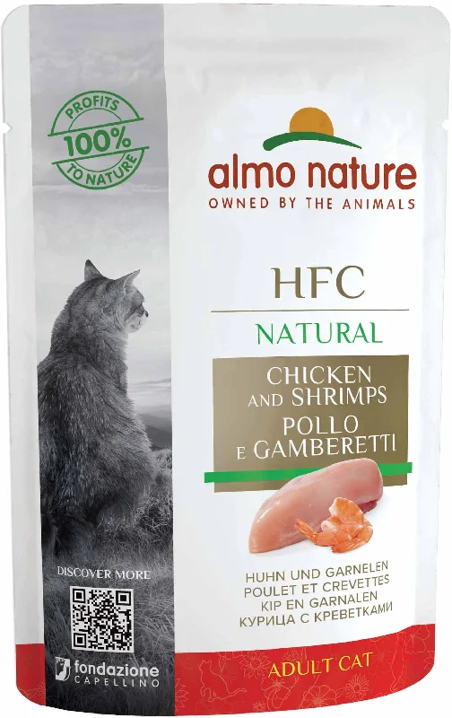 ALMO NATURE HFC Natural Plic pentru pisici, cu pui şi creveţi 55g