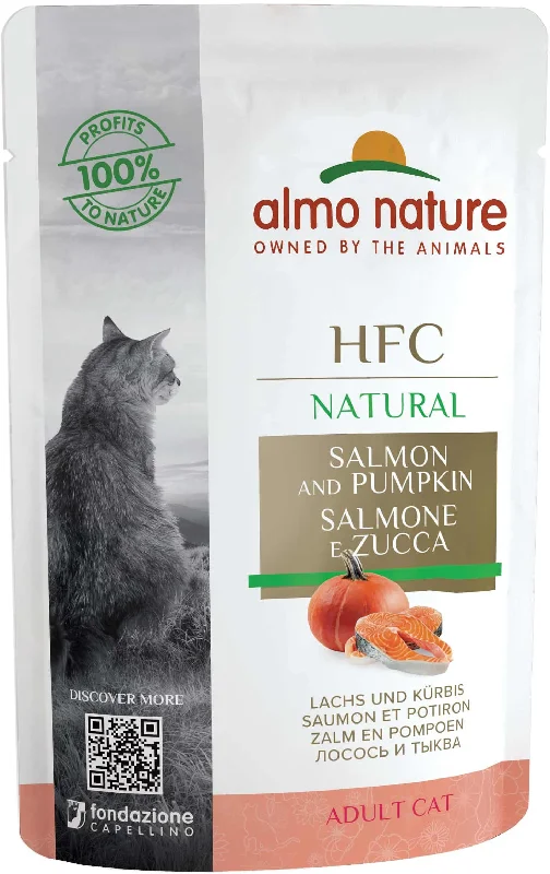 ALMO NATURE HFC Natural Plic pentru pisici, cu somon şi dovleac 55g