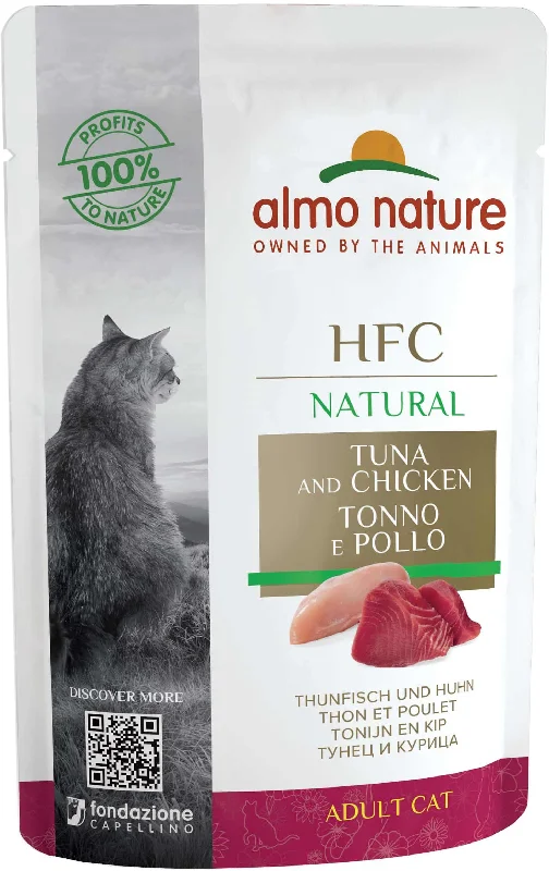 ALMO NATURE HFC Natural Plic pentru pisici, cu ton şi pui 55g