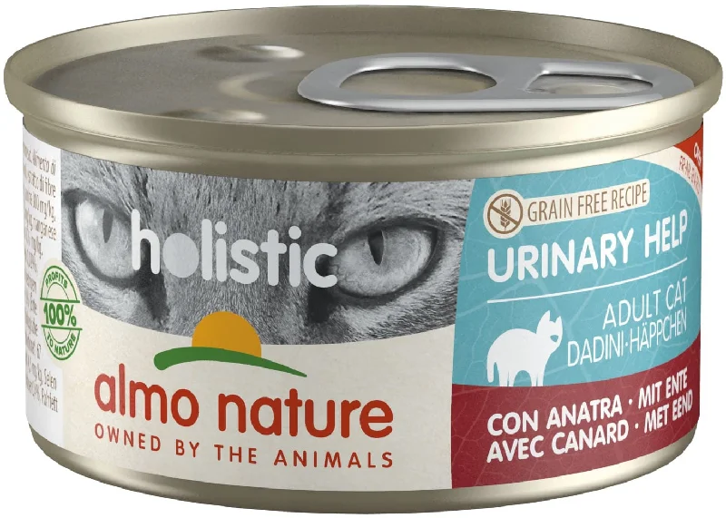 ALMO NATURE HOLISTIC Conservă pentru pisici Urinary Help, cu raţă 85g