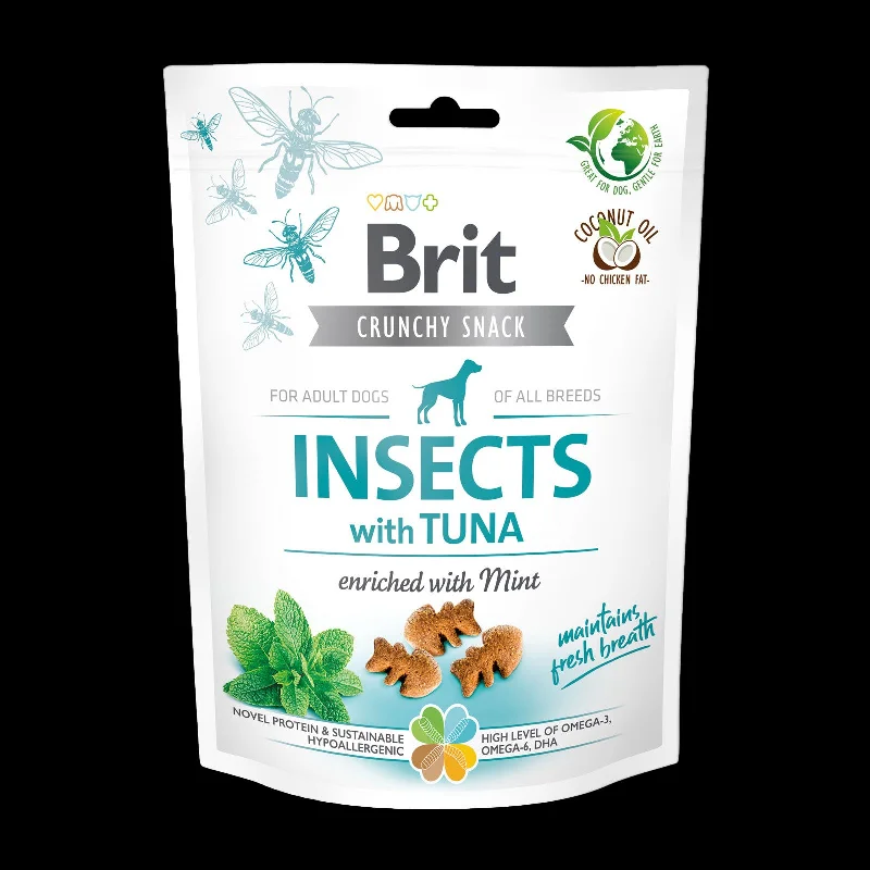 BRIT Crunchy poslastica, insekti s tunom, obogaćeno mentom, 200 g