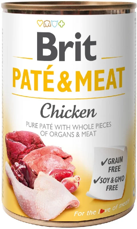 BRIT Pat & Meat, piletina, pašeta i komadići mesa, bez žitarica, 400g