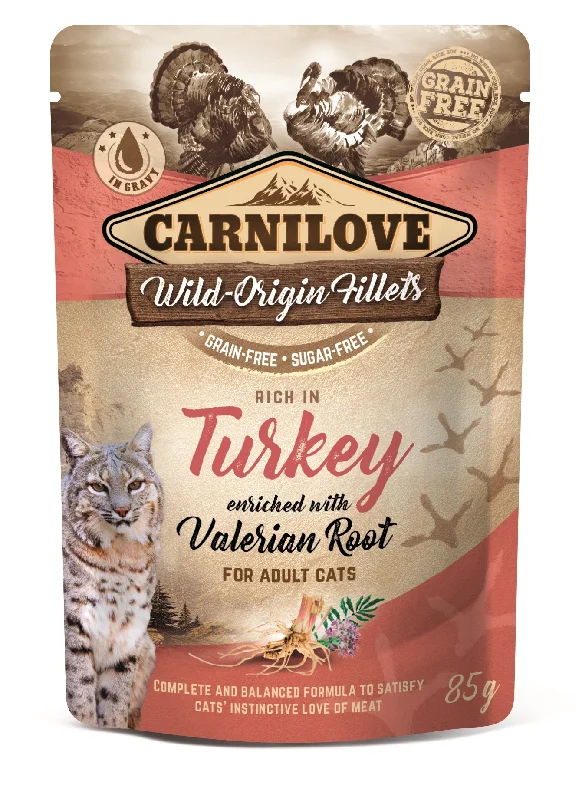 CARNILOVE Wild Origin Filets, bogato puretinom, s valerijanom, bez žitarica, 85g