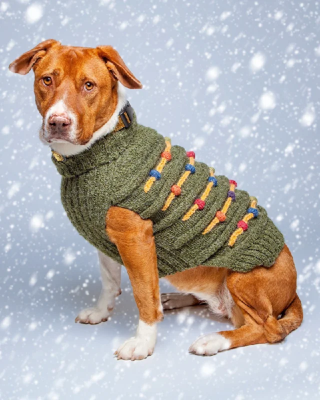 Christmas Tree Hand Knit Dog Sweater