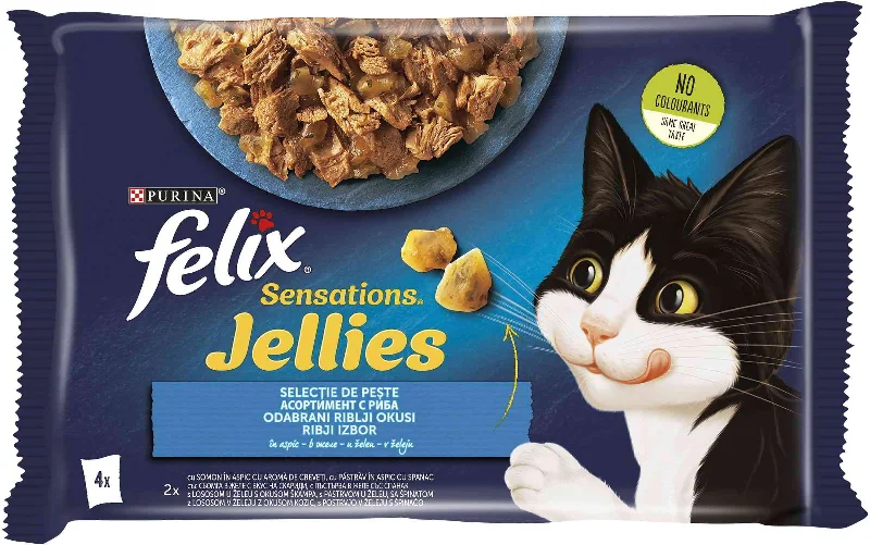 FELIX Sensations Jellies, riblji mix, multipack, 4x85g