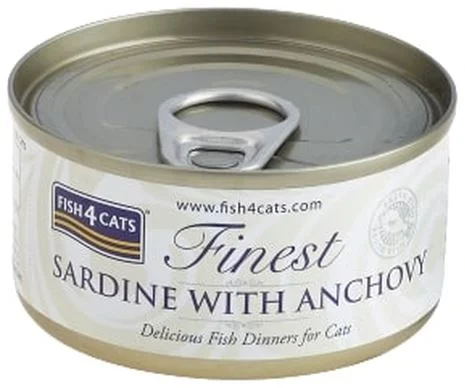 FISH4CATS Finest Conservă pentru pisici, cu Sardine şi Anşoa 70g