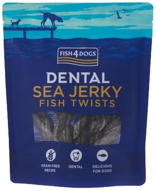 FISH4DOGS Dental Sea Recompensă câini, rulou răsucit din piele de peşte 100g