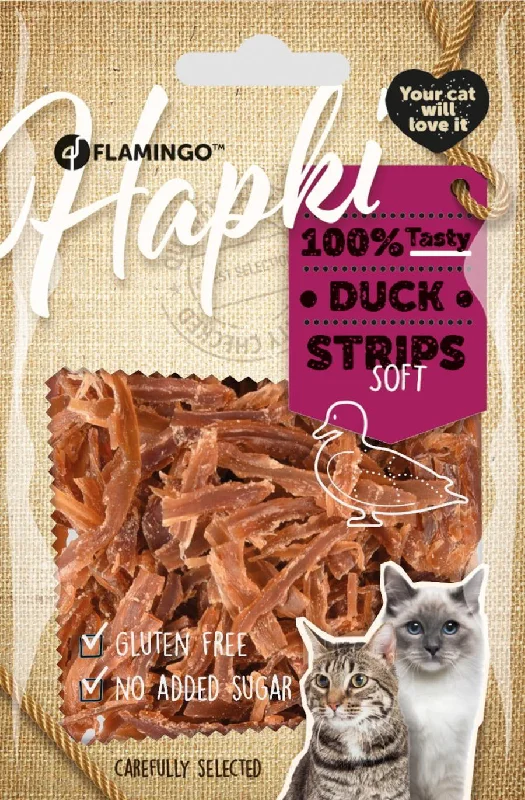 FLAMINGO Hapki, poslastica za mačke, trakice pačetine, 50g