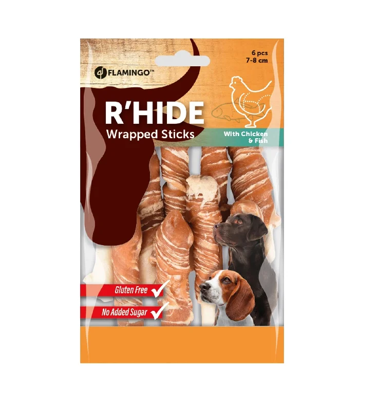 FLAMINGO RHide Wrapped Sticks, žvakalica piletina s bakalarom, 6kom, 85g