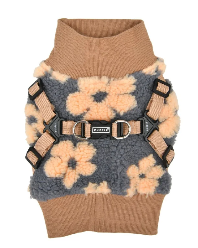 Floral Fleece Dog Harness Vest in Beige (FINAL SALE)