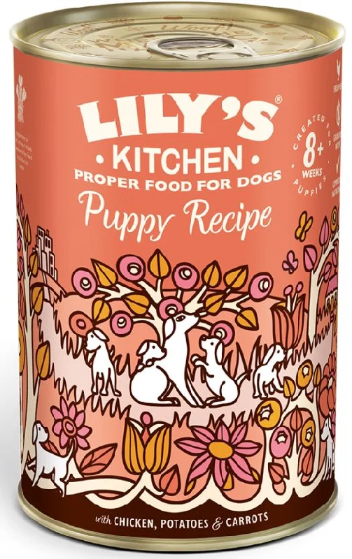 LILY'S KITCHEN Conservă pentru PUPPY, cu Pui, Cartofi şi Morcovi 400g