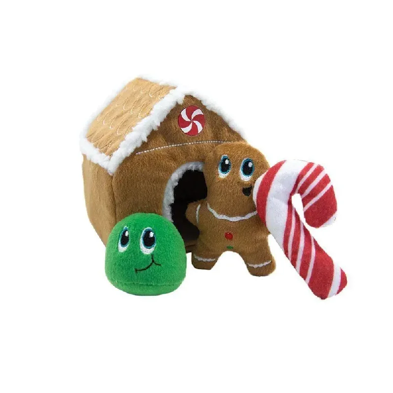 Outward Hound® Gingerbread House Puzzle Plush Dog Toys Brown Color 8 X 6 X 6 Inch