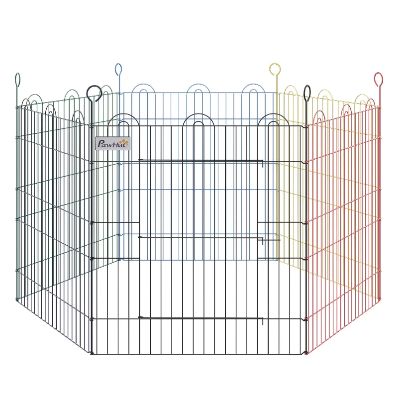 PawHut Foldable Pet Playpen Puppy Pen w/ Door Metal Indoor & Outdoor