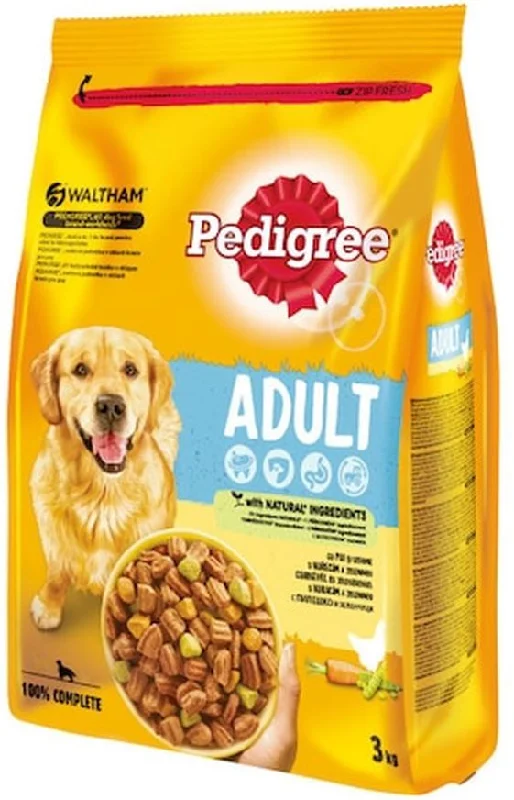 PEDIGREE Hrană uscată pentru câini adulţi, cu Pui şi Legume 3kg