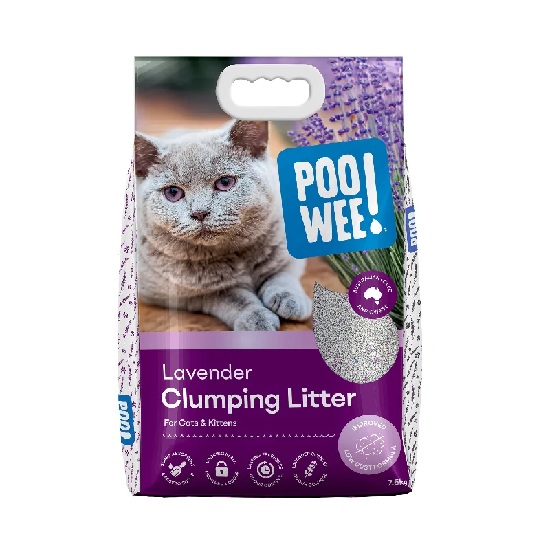 Poowee! Clumping Lavender Cat Litter 7.5Kg