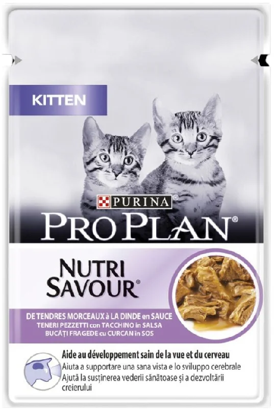 PRO PLAN KITTEN Plic hrană umedă pentru pisici cu Curcan