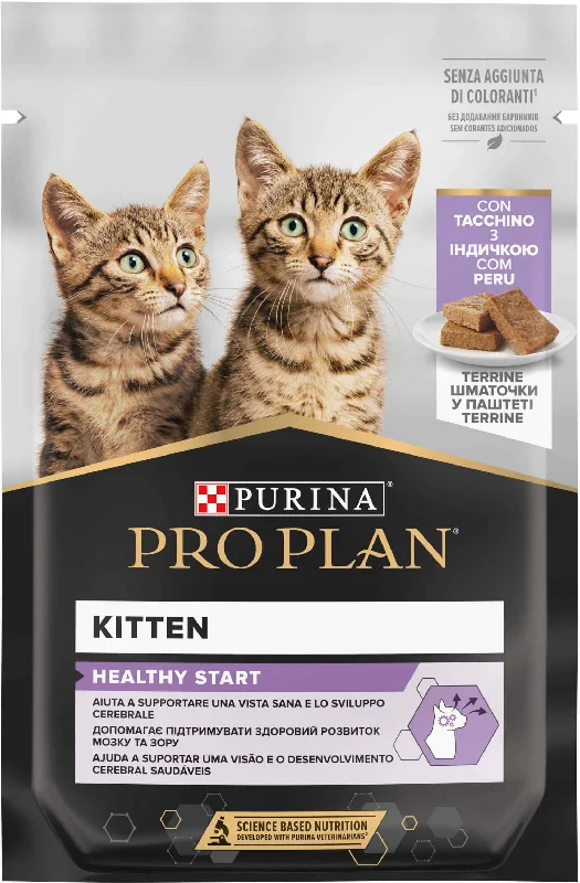 PRO PLAN KITTEN Plic hrană umedă pentru pisici cu Terină şi Curcan 75g