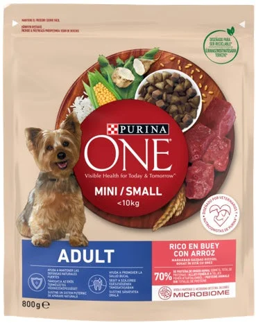 PURINA ONE Mini Hrană uscată pentru câini Vită/Orez 800g