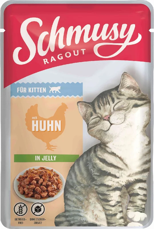 SCHMUSY Ragout Plic KITTEN, Pui în gelatină 100g