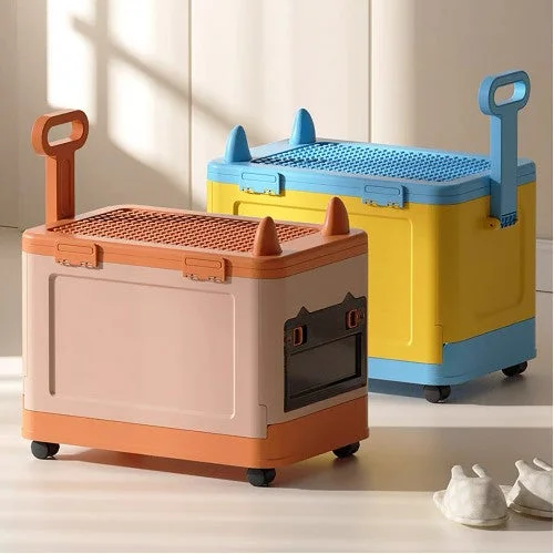 Stackable Toy Clothes Storage Box W/ Wheel & Lid